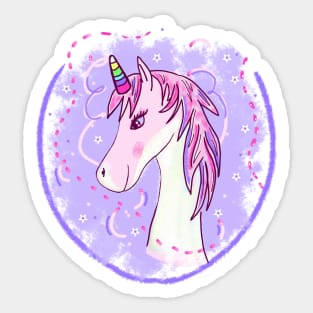 Girly Unicorn Sticker